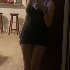 Black glittery corset bodycon dress